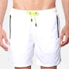 Costume da bagno con zip in tessuto leggero bianco