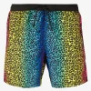 Costume da bagno con zip in tessuto leggero stampa animalier arcobaleno