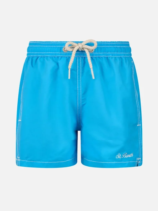Costume da bagno da bambino di media lunghezza blu acqua Patmos Jr