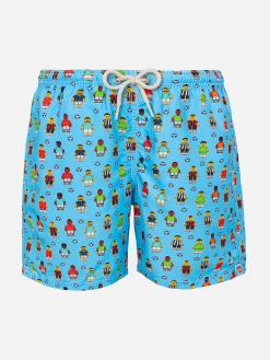Costume da bagno da bambino con stampa calciatori