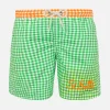 Costume da bagno da bambino vichy verde con ricami