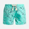 Costume da bagno da bambino di media lunghezza Caprese Jr con stampa bandana verde acqua