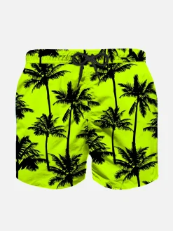 Costume da bagno da bambino in tessuto leggero con stampa palme