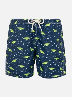 Costume da bagno da bambino in tessuto leggero con stampa UFO