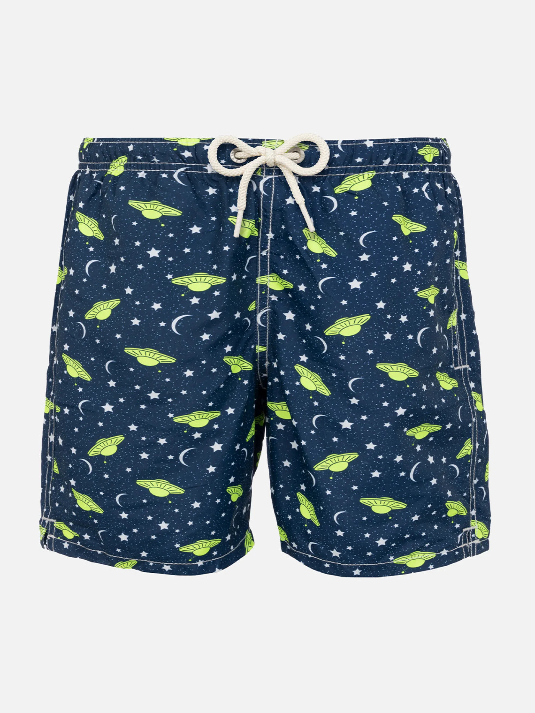 Costume da bagno da bambino in tessuto leggero con stampa UFO