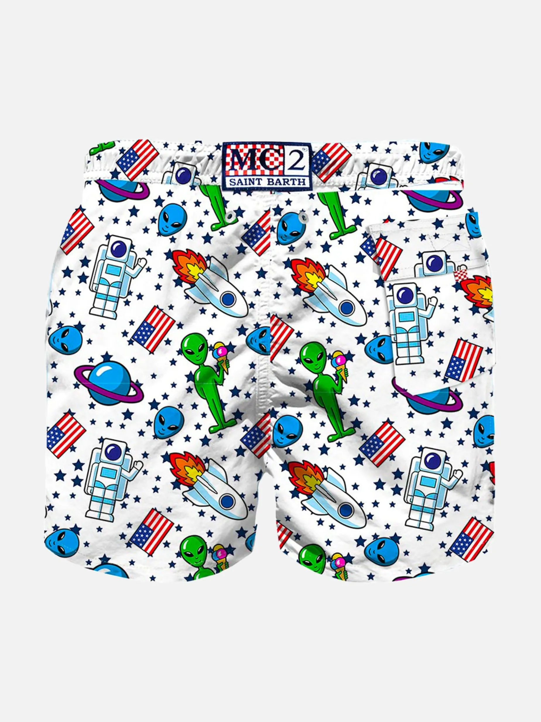 Costume da bagno da bambino con stampa spaziale