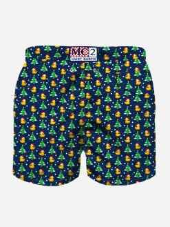 Costume da bagno da bambino con stampa papere natalizie