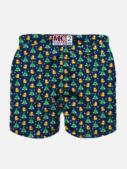 Costume da bagno da bambino con stampa papere natalizie