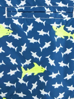 Costume da bagno da bambino in tessuto leggero Jean Lighting con ricamo squali