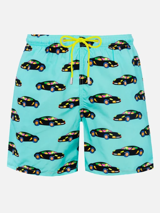 Costume da bagno da uomo in tessuto leggero Illuminazione con stampa automobile Lodola | MARCO LODOLA SPECIAL EDITION