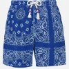 Costume da bagno da uomo con stampa bandana blu