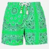 Costume da bagno da uomo con stampa bandana verde