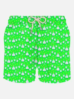 Costume da bagno da uomo in tessuto leggero con stampa tequila