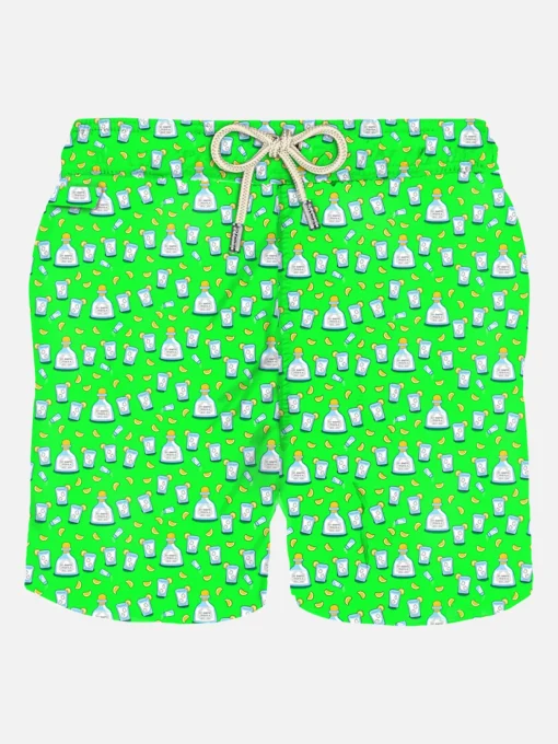 Costume da bagno da uomo in tessuto leggero con stampa tequila