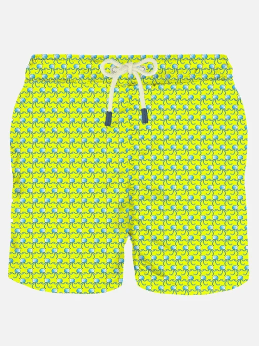 Costume da bagno da uomo stampa meduse fluo