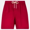 Costume da bagno da uomo in lino bordeaux