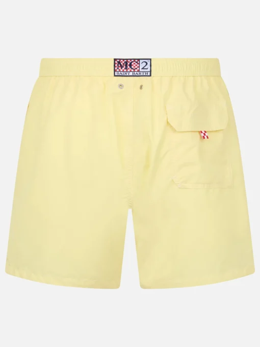 Costume da bagno da uomo di media lunghezza Patmos di colore giallo pallido