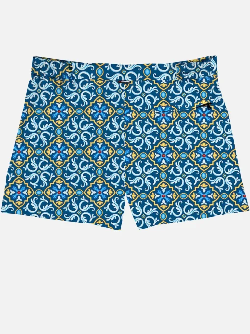 Costume da bagno da uomo con stampa maioliche