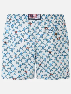 Costume da bagno da uomo in tessuto leggero con stampa Crab party e logo Napoli | SSC NAPOLI SPECIAL EDITION
