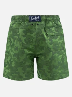 Costume da bagno da uomo in tessuto ripstop Harbour The Riviera con stampa jacquard camo