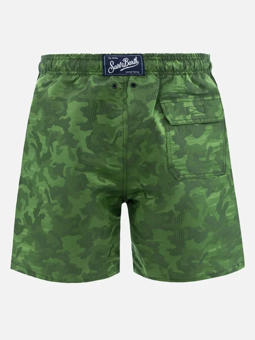 Costume da bagno da uomo in tessuto ripstop Harbour The Riviera con stampa jacquard camo