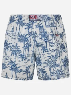 Costume da bagno da uomo Gustavia di media lunghezza con stampa toile de jouy