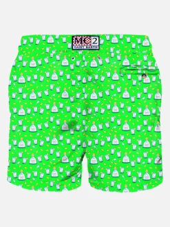 Costume da bagno da uomo in tessuto leggero con stampa tequila
