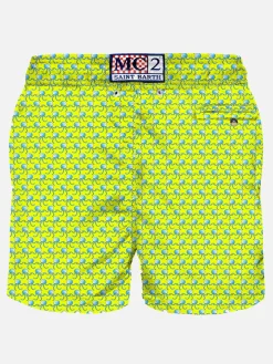 Costume da bagno da uomo stampa meduse fluo