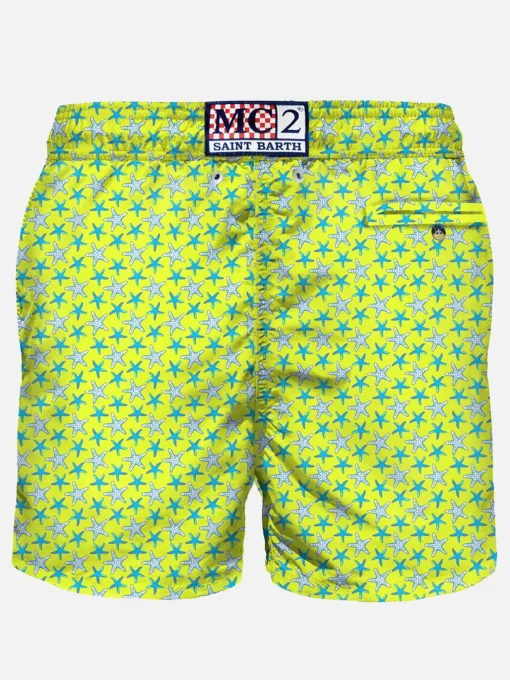 Costume da bagno da uomo in tessuto leggero stampa stelle marine