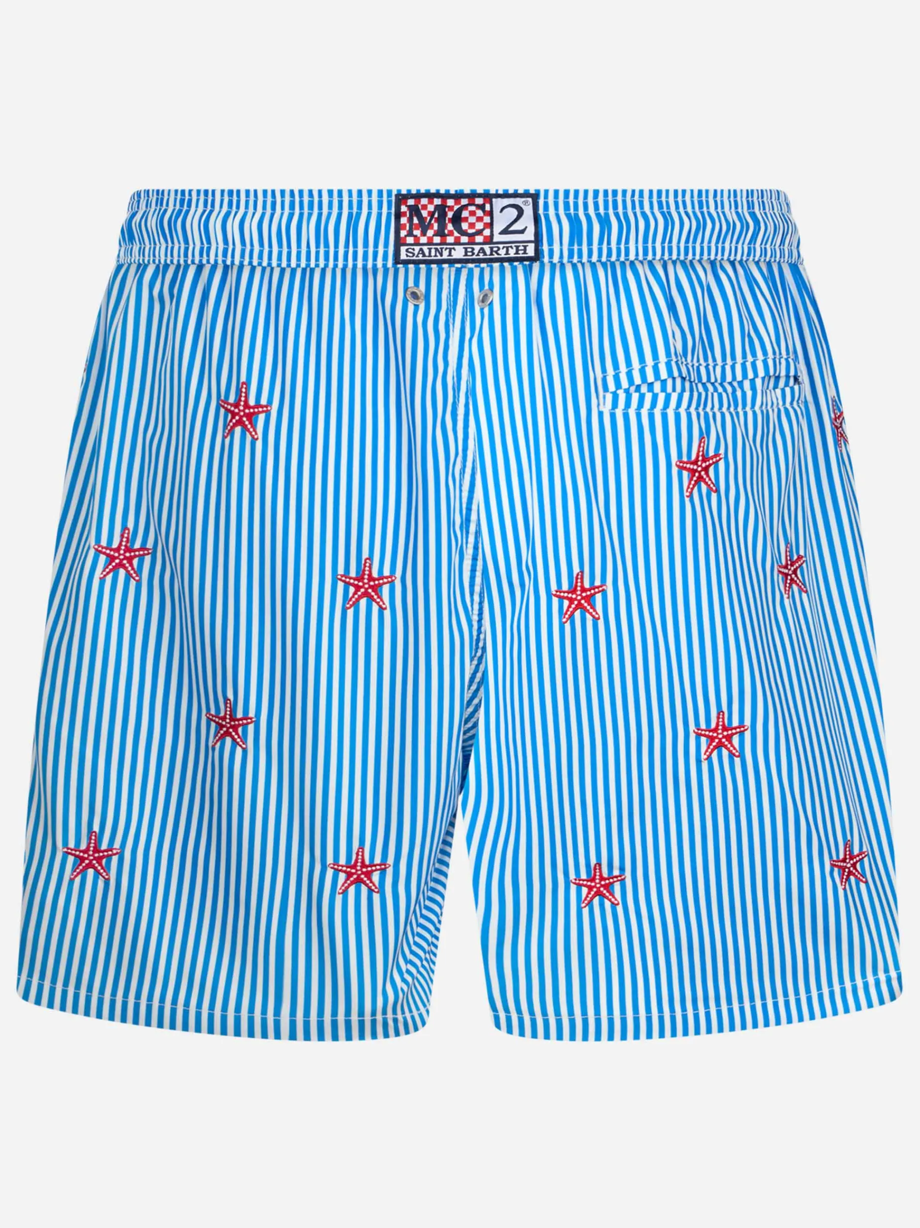 Costume da bagno da uomo in tessuto leggero Lighting con ricamo stelle marine