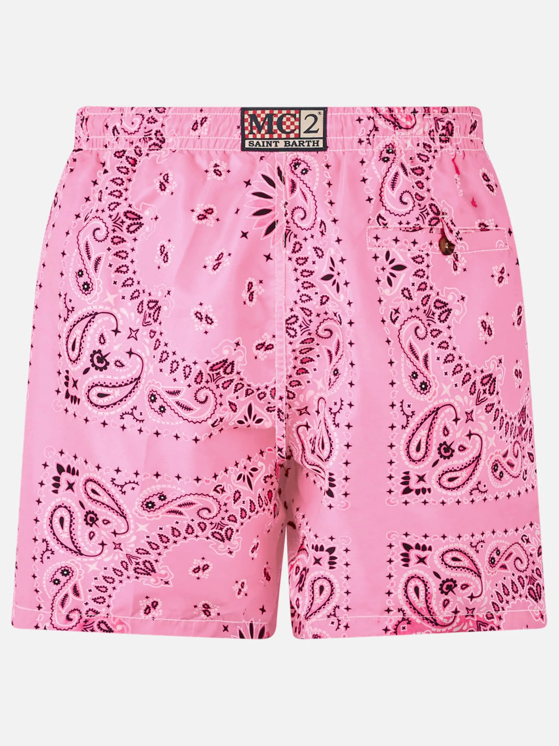 Costume da bagno da uomo con stampa bandana rosa