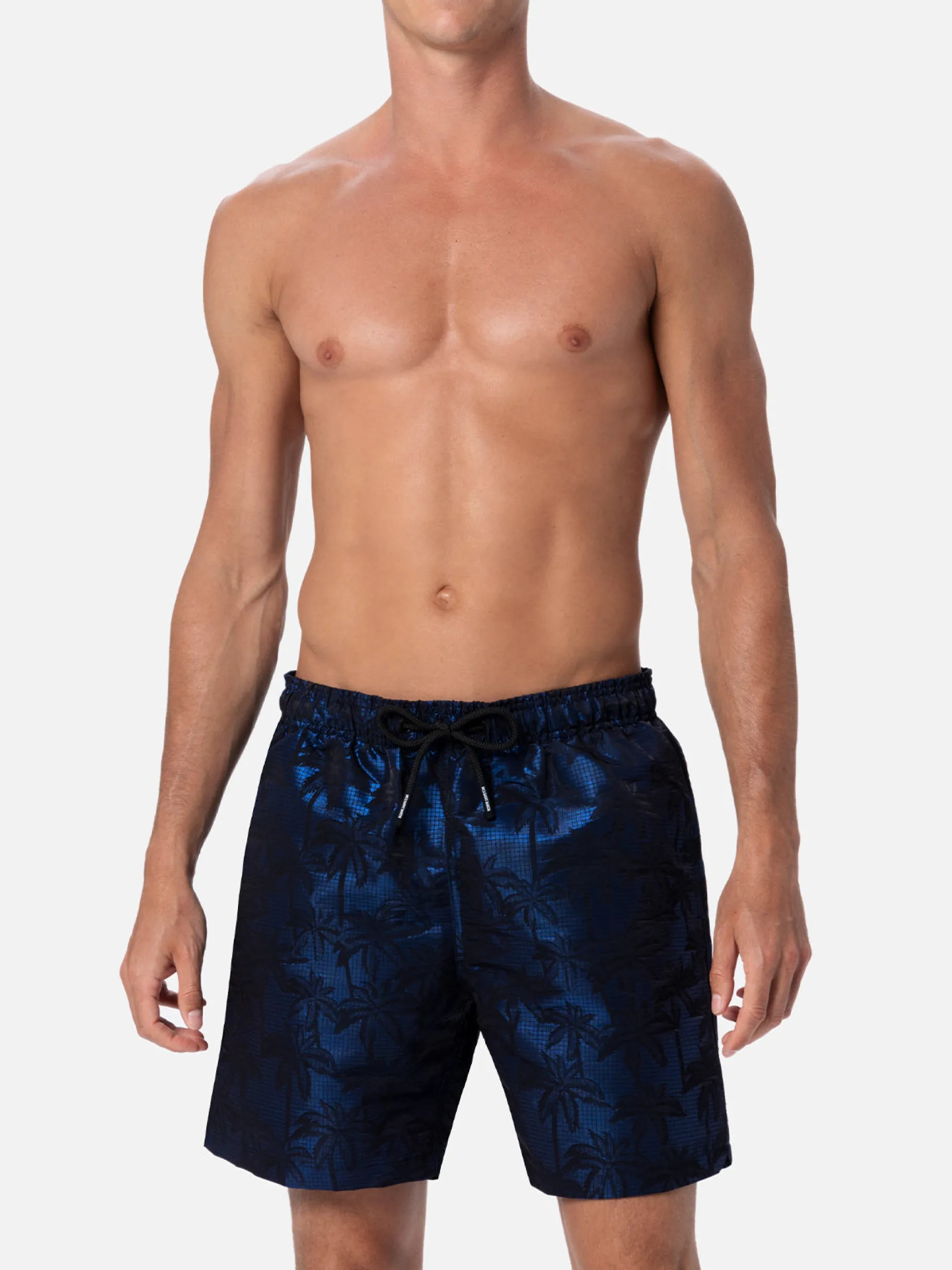 Costume da bagno da uomo in tessuto ripstop Harbour The Riviera con stampa jacquard palme