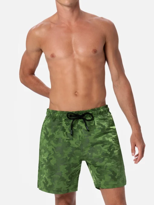 Costume da bagno da uomo in tessuto ripstop Harbour The Riviera con stampa jacquard camo