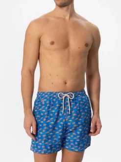 Costume da bagno da uomo in tessuto leggero con stampa pesci pagliaccio