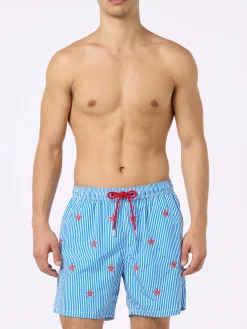 Costume da bagno da uomo in tessuto leggero Lighting con ricamo stelle marine