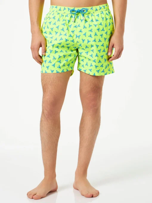 Costume da bagno da uomo comfort in tessuto leggero con stampa aragoste