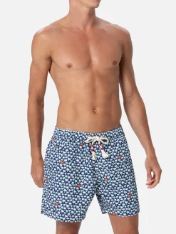 Costume da bagno da uomo in tessuto leggero Lighting 70 con stampa palme