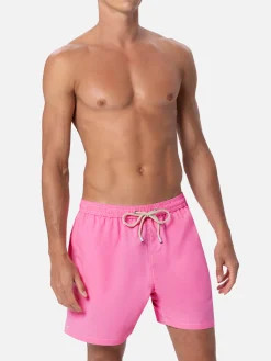 Costume da bagno da uomo di media lunghezza rosa Patmos