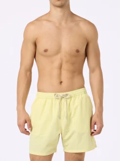 Costume da bagno da uomo di media lunghezza Patmos di colore giallo pallido