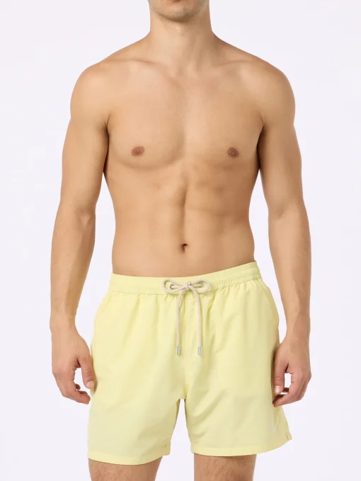 Costume da bagno da uomo di media lunghezza Patmos di colore giallo pallido