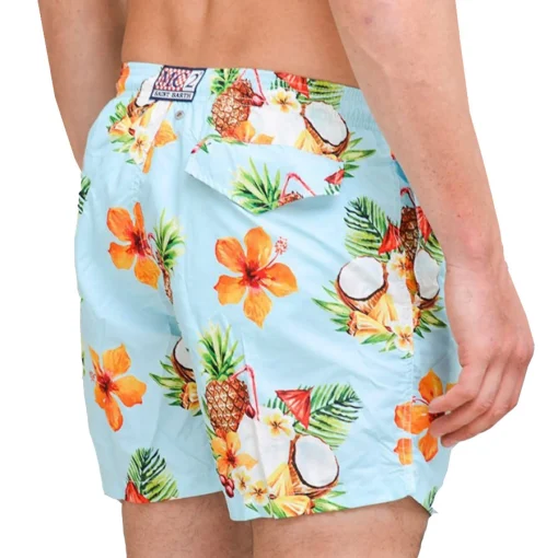 Costume da bagno da uomo in tessuto leggero stampa cocco e ananas