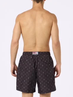 Costume da bagno da uomo in tessuto leggero con stampa logo Milan e patch | AC MILAN SPECIAL EDITION