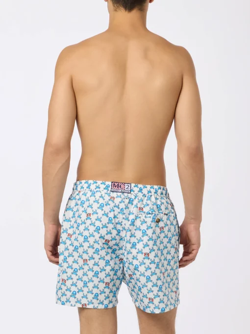 Costume da bagno da uomo in tessuto leggero con stampa Crab party e logo Napoli | SSC NAPOLI SPECIAL EDITION