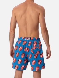 Costume da bagno da uomo Gustavia lunghezza media a righe con stampa Rolling Stones | EDIZIONE SPECIALE ROLLING STONES