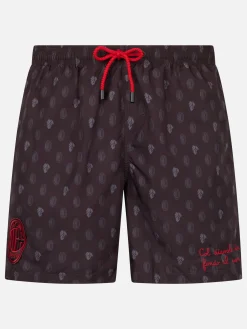 Costume da bagno da uomo in tessuto leggero con stampa logo Milan e patch | AC MILAN SPECIAL EDITION