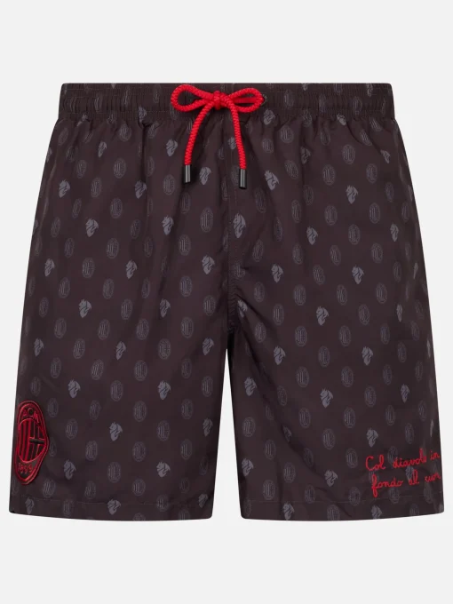 Costume da bagno da uomo in tessuto leggero con stampa logo Milan e patch | AC MILAN SPECIAL EDITION