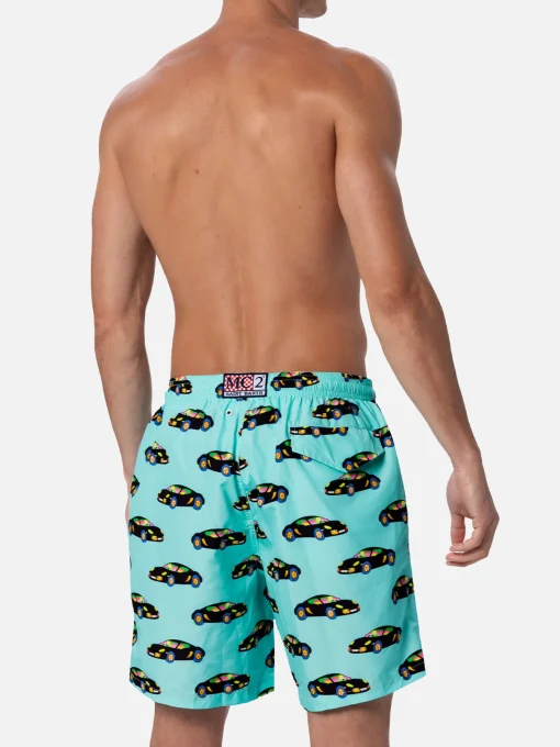 Costume da bagno da uomo in tessuto leggero Illuminazione con stampa automobile Lodola | MARCO LODOLA SPECIAL EDITION