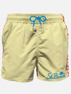 Costume da bagno giallo pastello da uomo con taschino