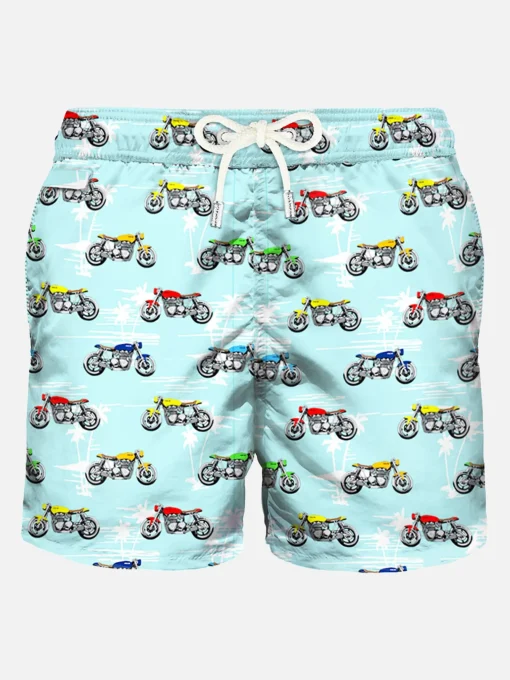 Costume da bagno in tessuto leggero stampa moto