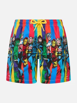Costume da bagno medio da bambino Haiti con stampa piazzata dei supereroi Marvel | EDIZIONE SPECIALE MARVEL
